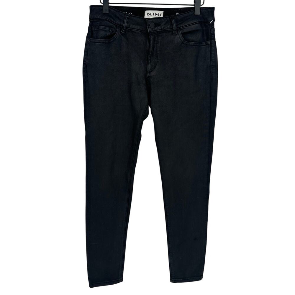 DL1961 Emma Power Legging Coated Black Mid Rise Casual Gothcore Biker Punk 30